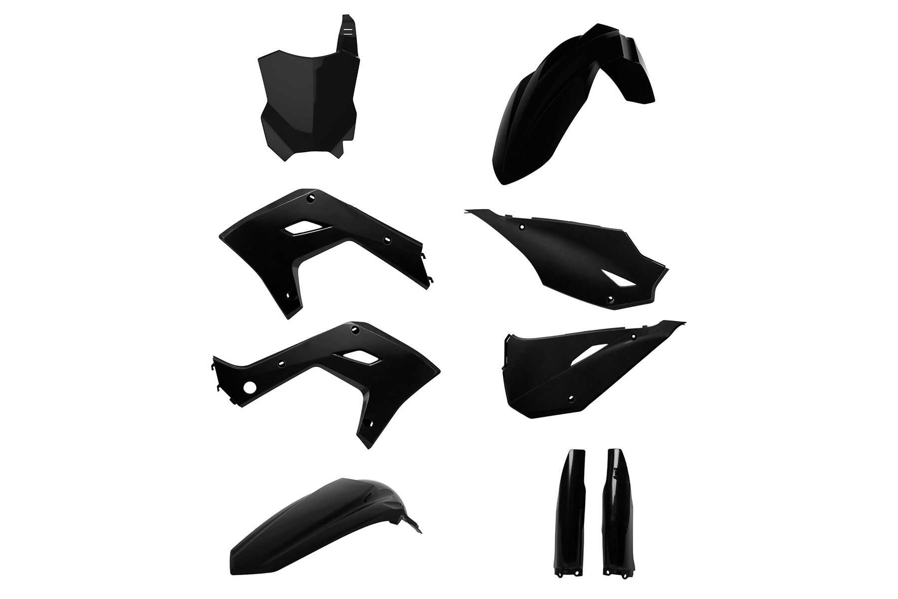 Polisport Plastik Restyle – Kit passend für Kawasaki KX125 2003 – 2008 und KX250 2003 – 2008 Schwarz