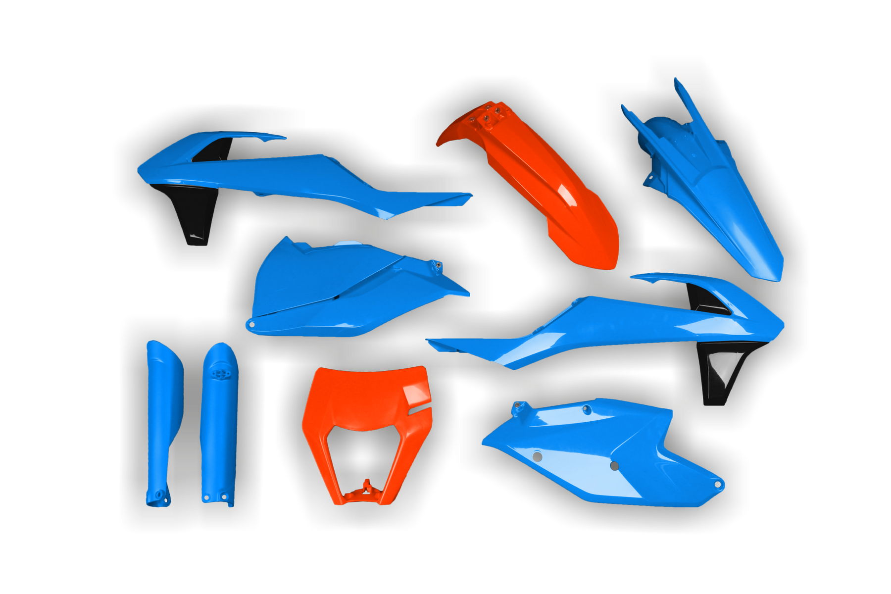 Racetech Plastik Full Kit passend für KTM EXC EXCF 2017 – 2019 Orange | Blau