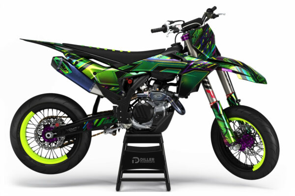 Supermoto Dekor Flash Green passend für KTM optional in Full Chrome