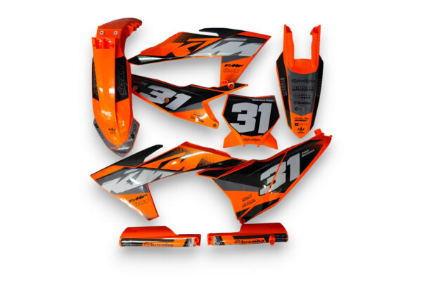 Dekor auf Plastiks beklebt für MX & Enduro Modelle passend für KTM