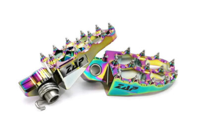 Zap Aluminium Motocross Footpegs In Rainbow Suitable For Beta Rr