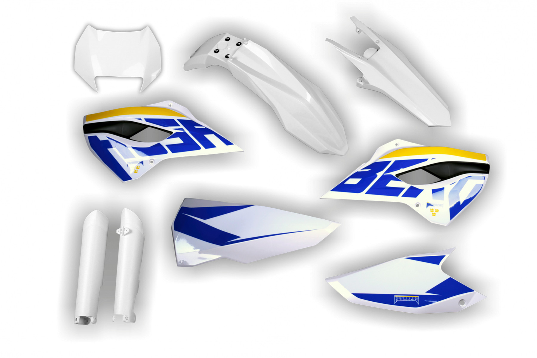 Plastik Full Kit passend für Husaberg TE FE 2013 – 2014 Replica Weiß 1