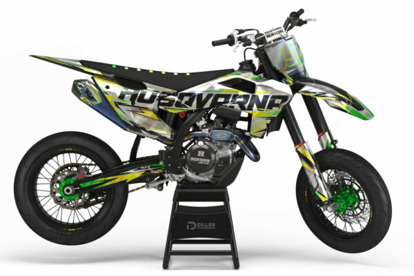 Supermoto Dekor Madness Lime passend für Husqvarna optional in Full Chrome