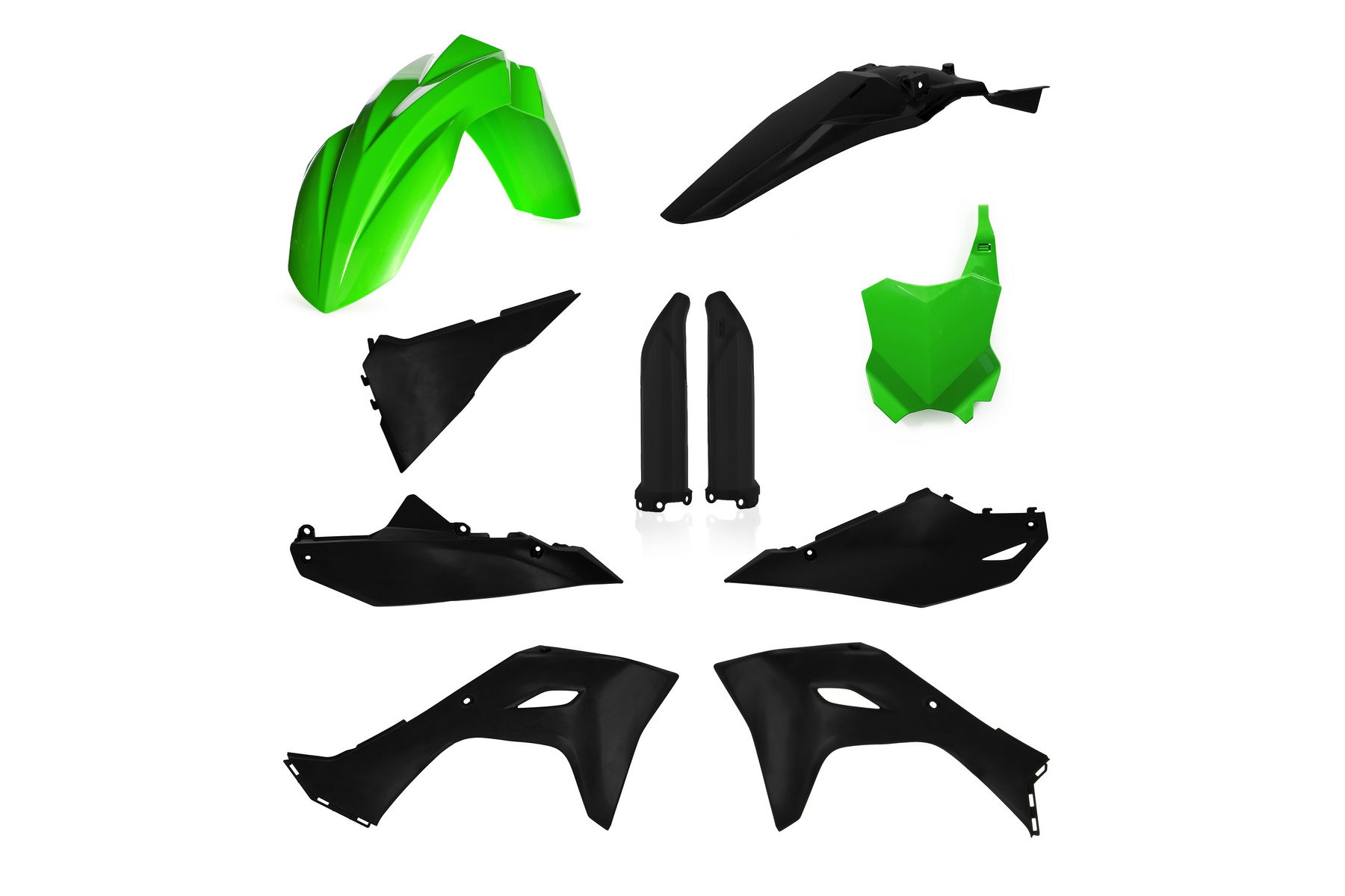 Acerbis Plastik Full Kit passend für Kawasaki KXF450 2024 – 2026 und KXF250 2025 – 2026 Grün | Schwarz