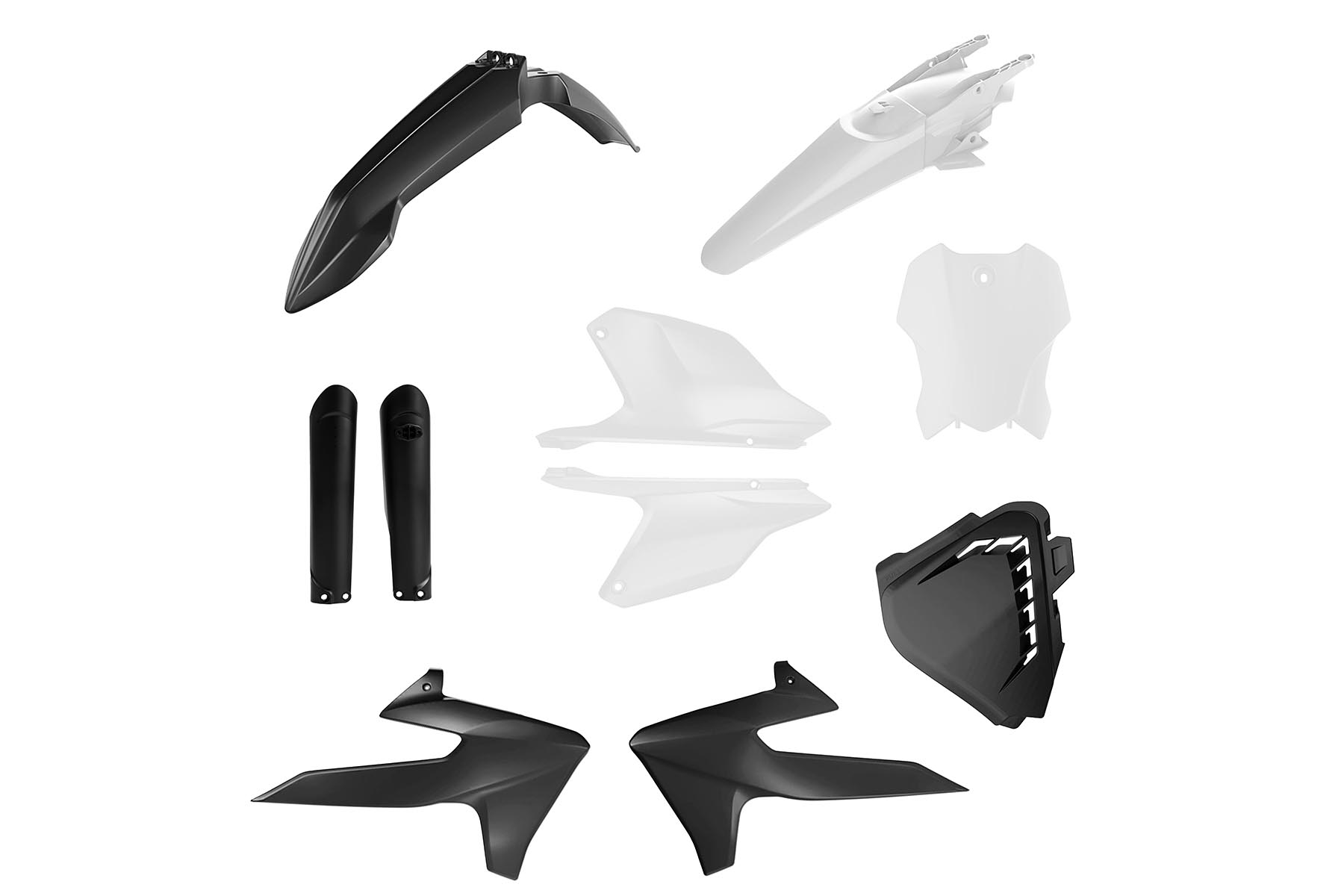 Acerbis Plastik Full Kit passend für Triumph TF 250 X 2024 – 2026 Schwarz | Weiß