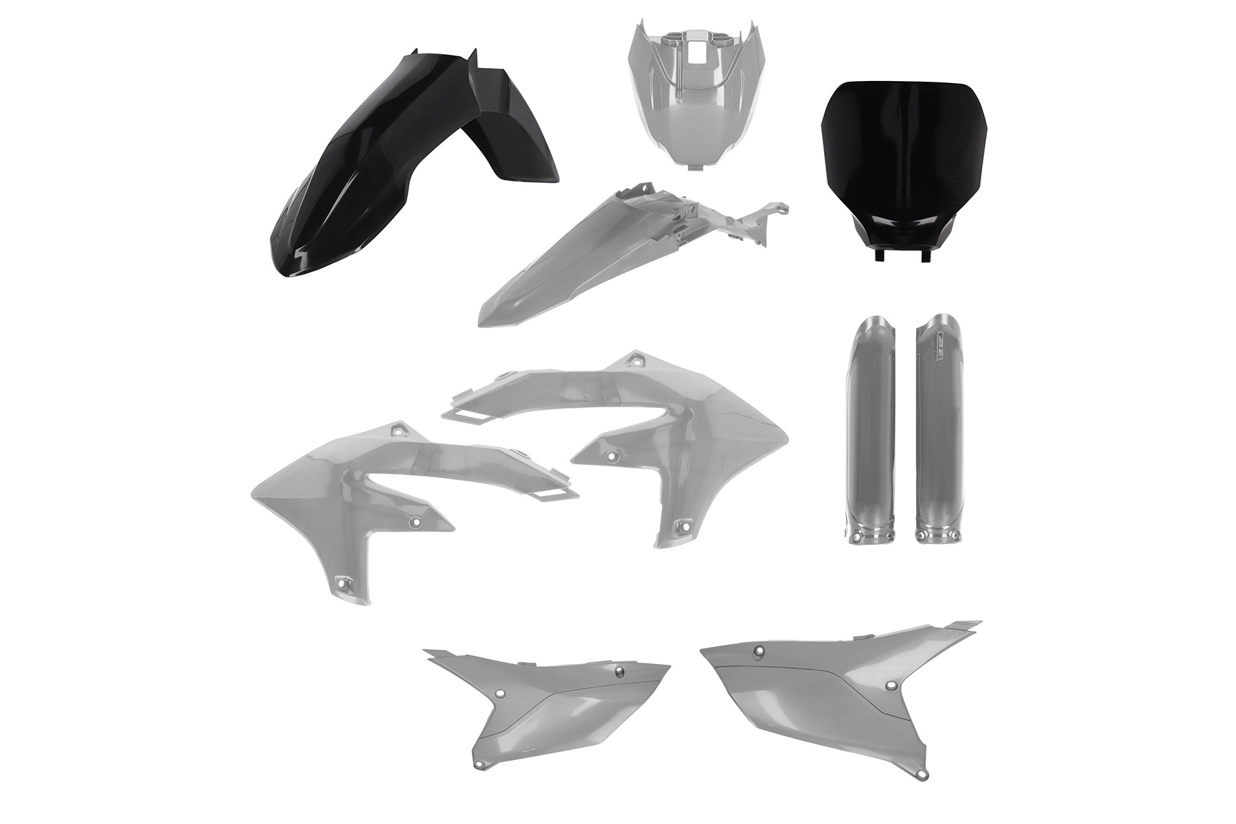 Acerbis Plastik Full Kit passend für Yamaha YZF450 2023 – 2025 und YZF250 2024 – 2026 Schwarz | Grau