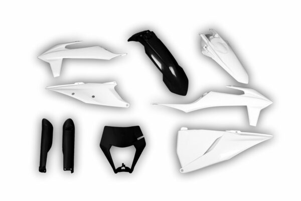 Racetech Plastik Full Kit passend für KTM EXC EXCF 2020 – 2023 Schwarz | Weiß