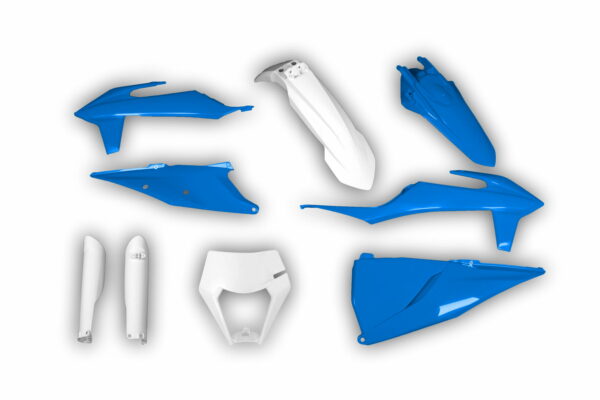 Racetech Plastik Full Kit passend für KTM EXC EXCF 2020 – 2023 Weiß | Blau