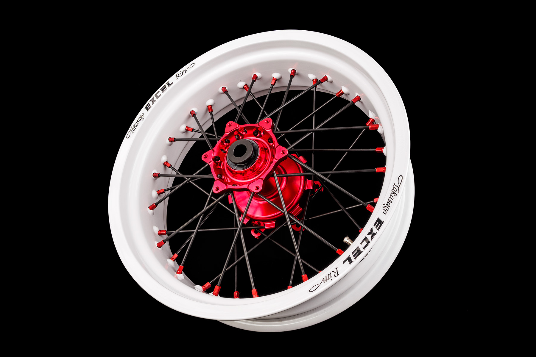 Supermoto Radsatz von Haan Wheels Bianco White-rot-2
