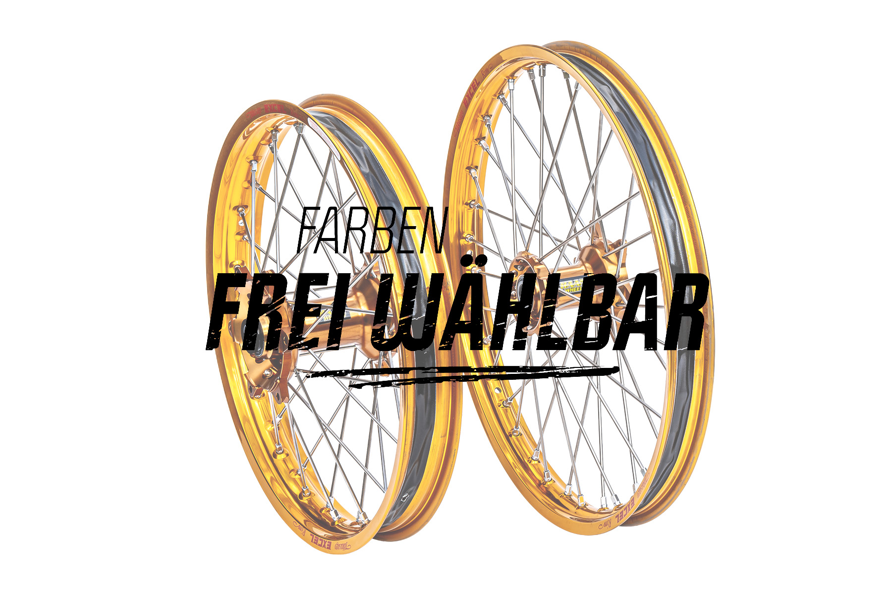 Excel Felgensatz Haan Wheels Motocross Felgen Gold Magnesium Ffw