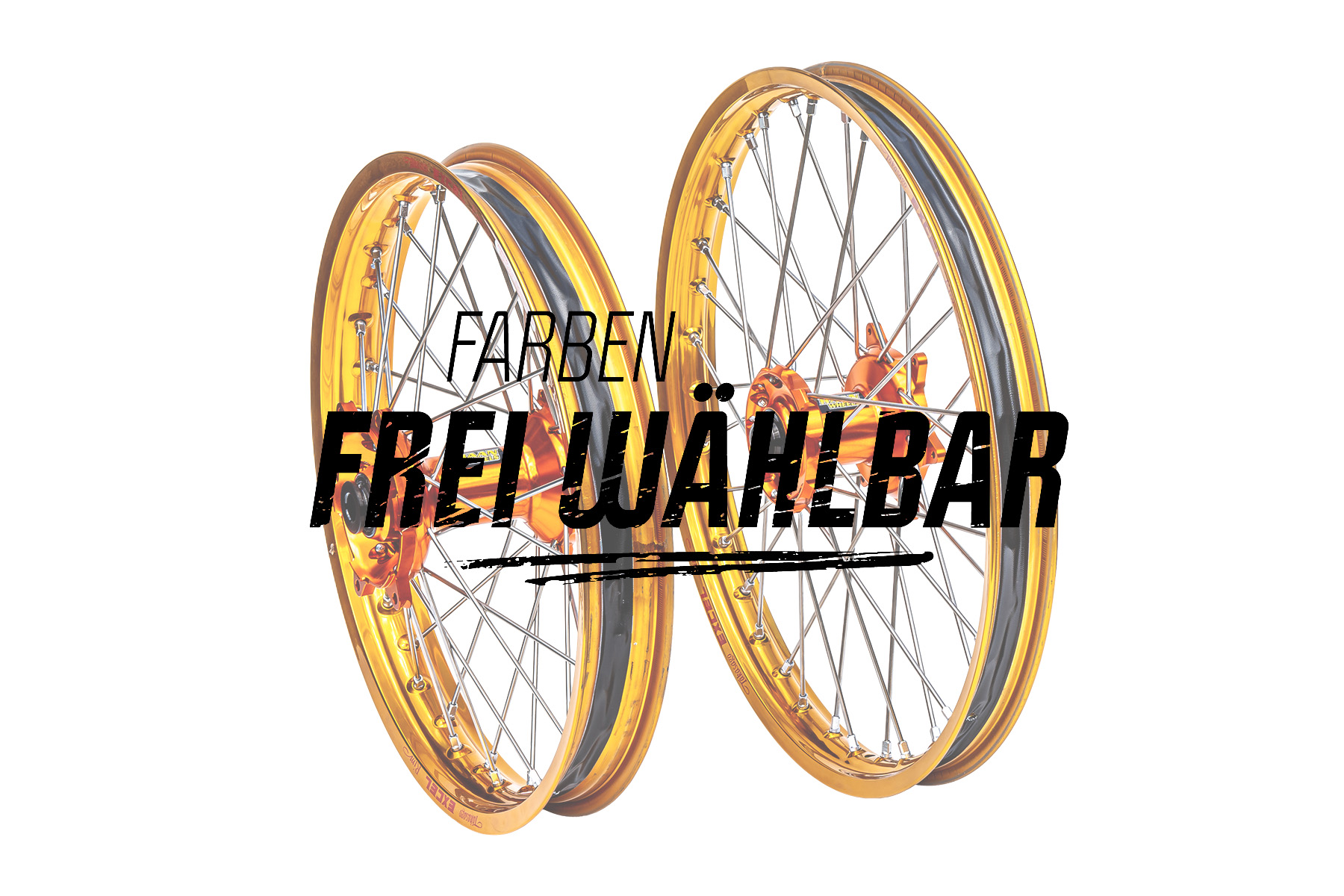 Excel Felgensatz Haan Wheels Motocross Felgen Gold Orange Ffw