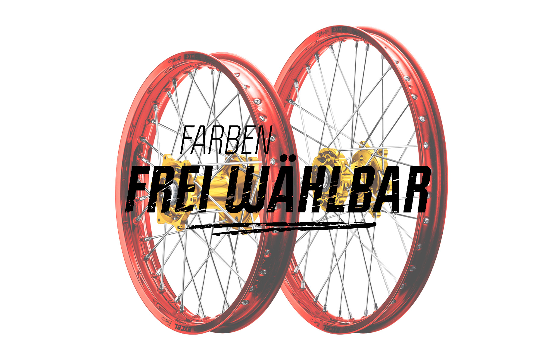Excel Felgensatz Haan Wheels Motocross Felgen Rot Gold Ffw