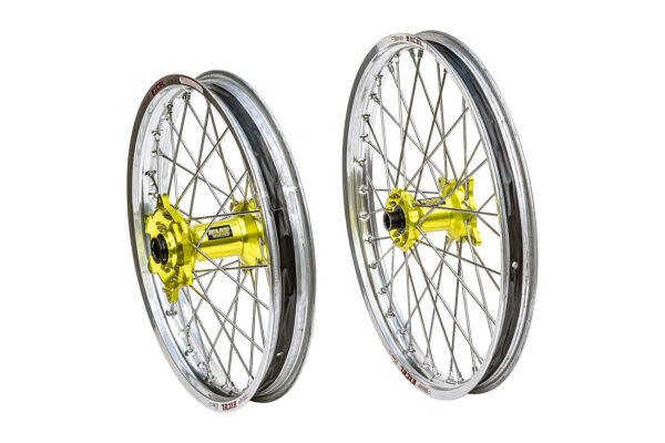 Excel Felgensatz Haan Wheels Motocross Felgen Silber Gelb