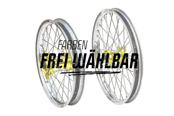 Excel Felgensatz Haan Wheels Motocross Felgen Silber Gelb Ffw