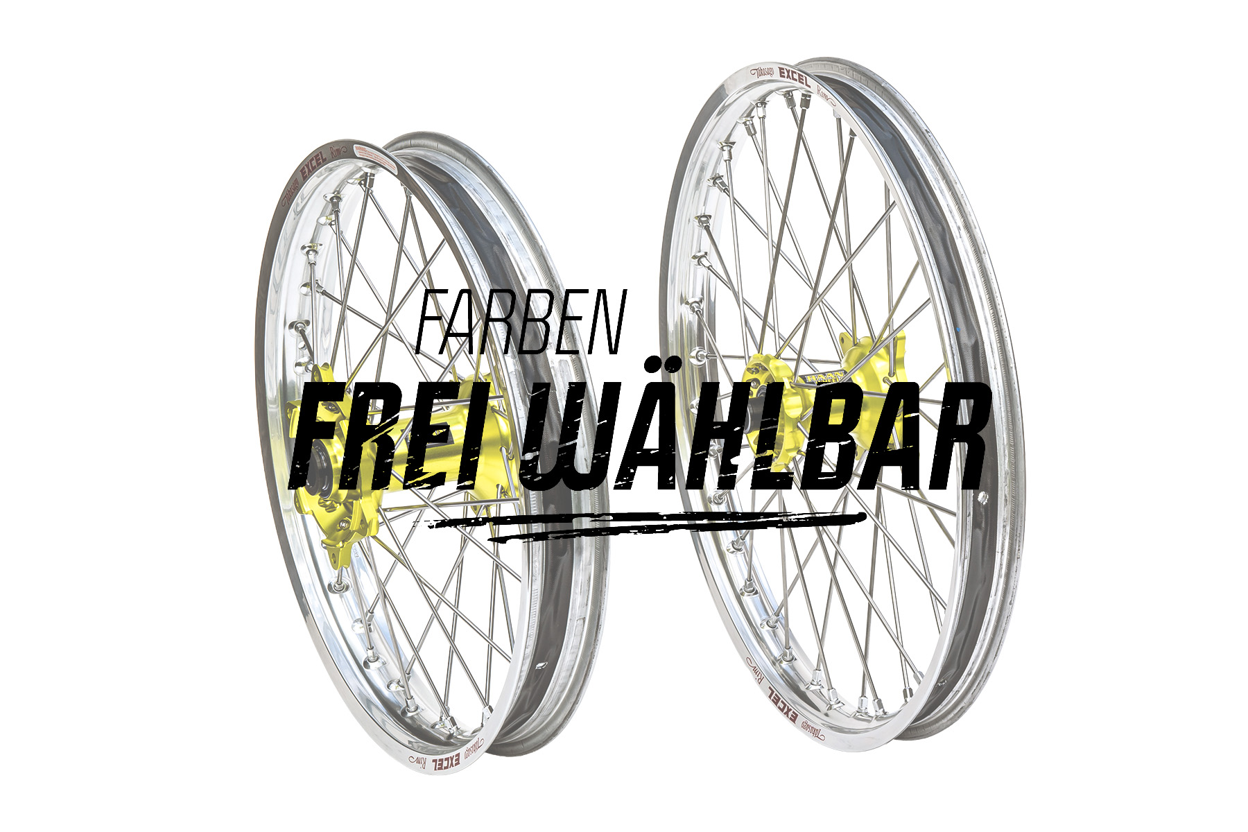 Excel Felgensatz Haan Wheels Motocross Felgen Silber Gelb Ffw