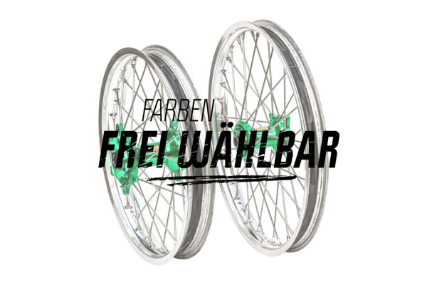 Excel Felgensatz Haan Wheels Motocross Felgen Silber Grün Ffw
