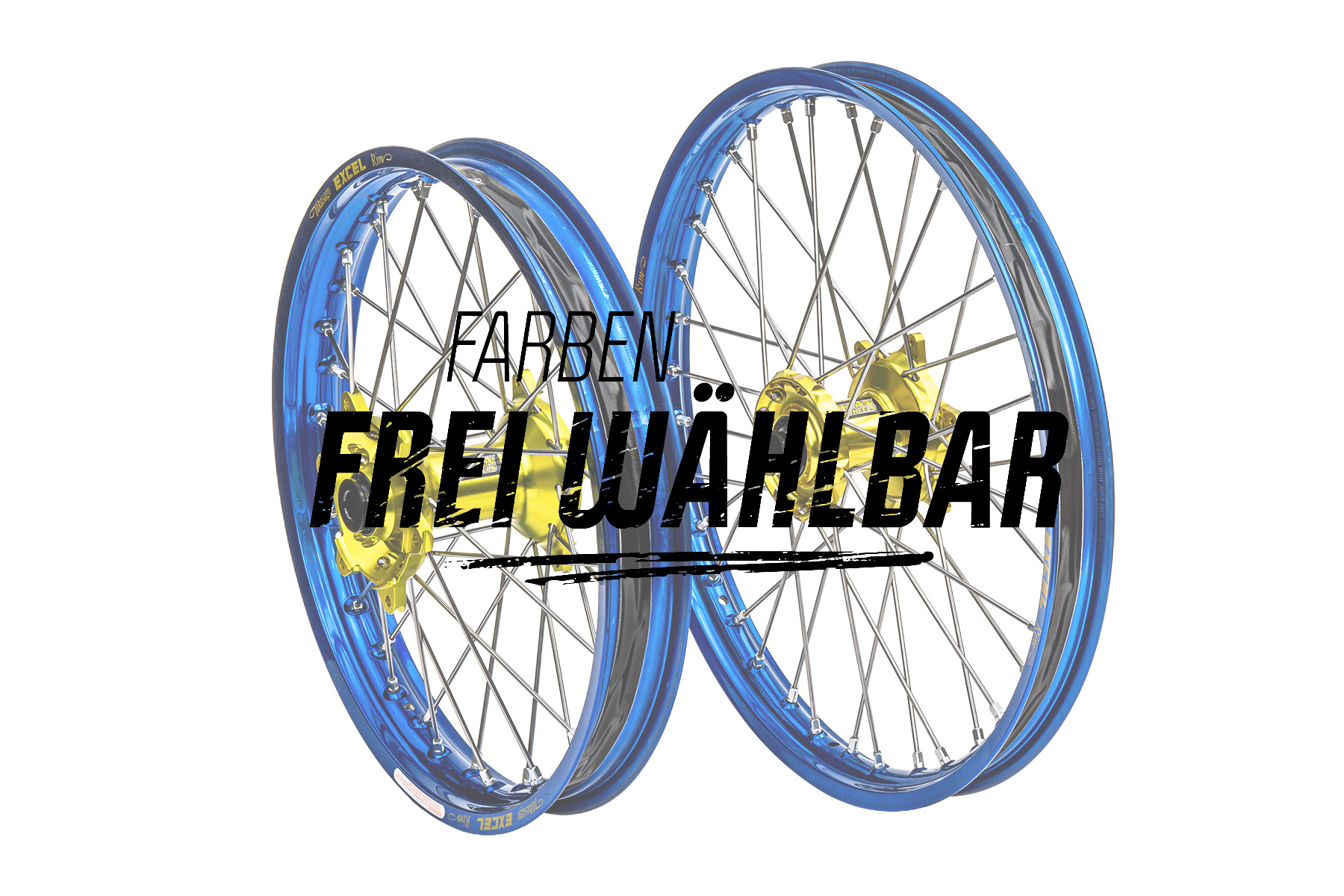 Excel Felgensatz Haan Wheels Motocross Felgen Blau Gelb Ffw