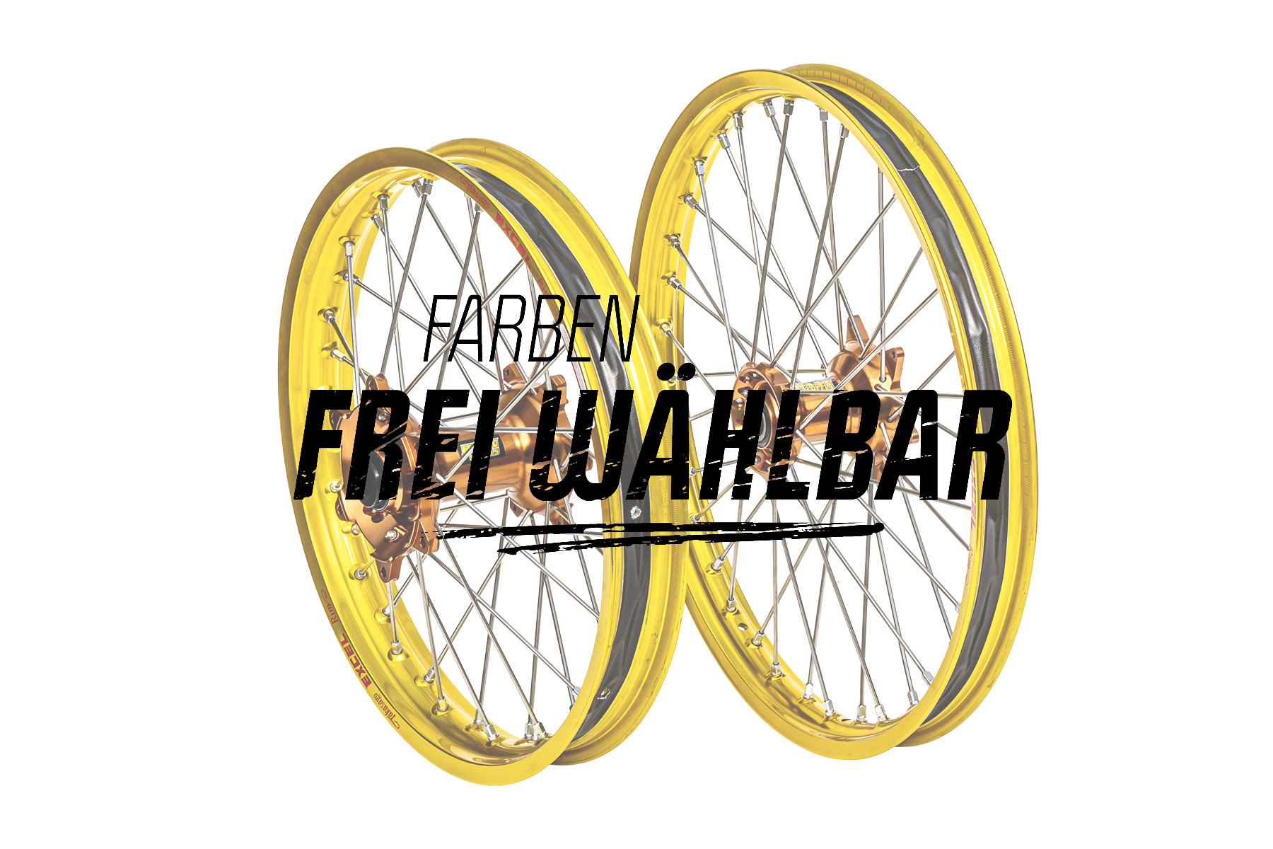 Excel Felgensatz Haan Wheels Motocross Felgen Gelb Magnesium Ffw