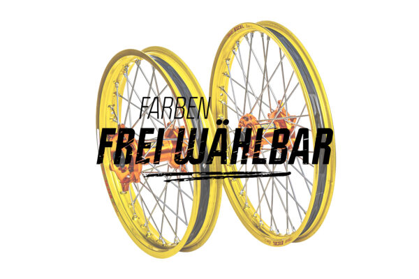 Excel Felgensatz Haan Wheels Motocross Felgen Gelb Orange Ffw