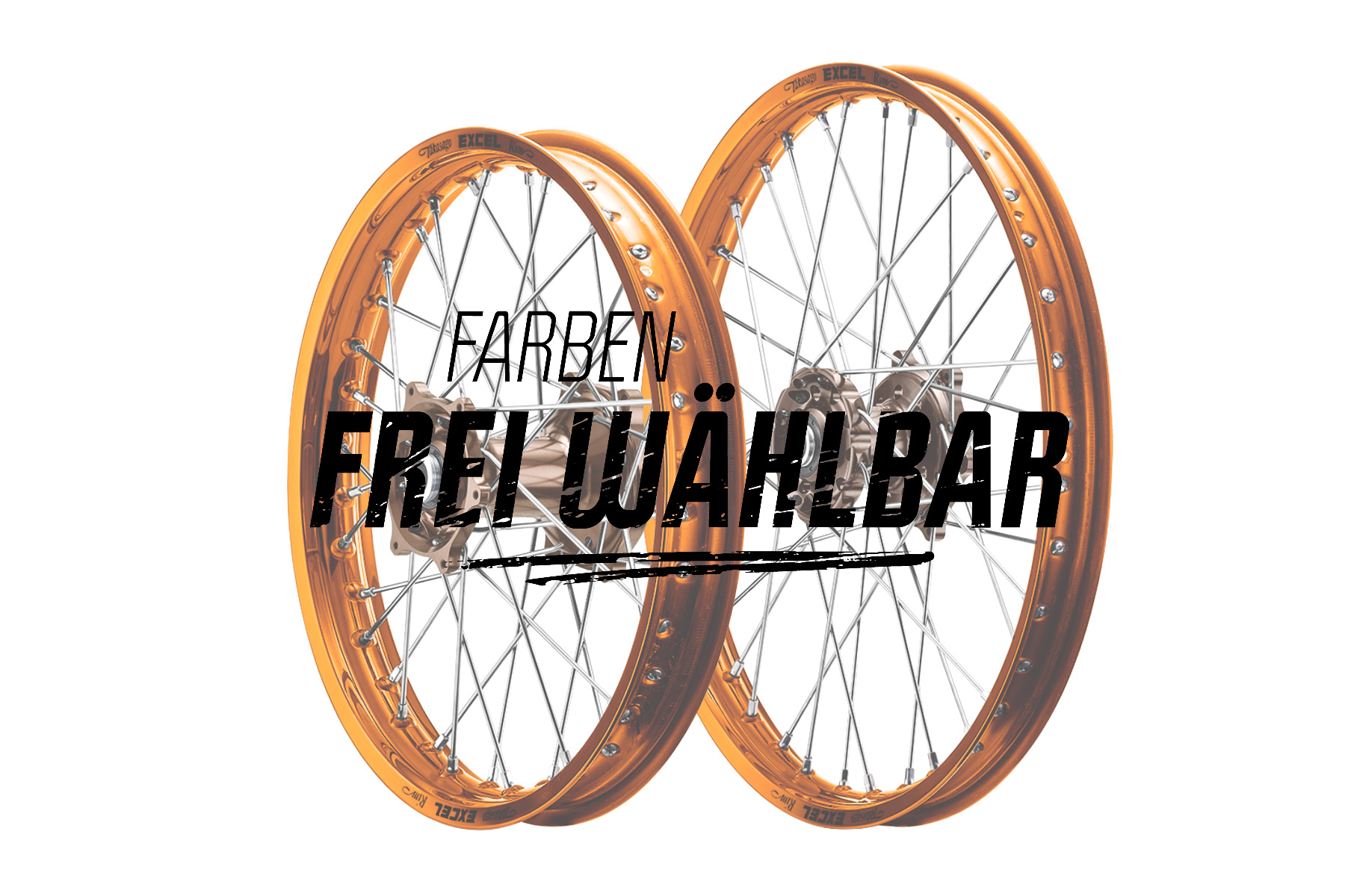 Excel Felgensatz Haan Wheels Motocross Felgen Orange Magnesium Ffw