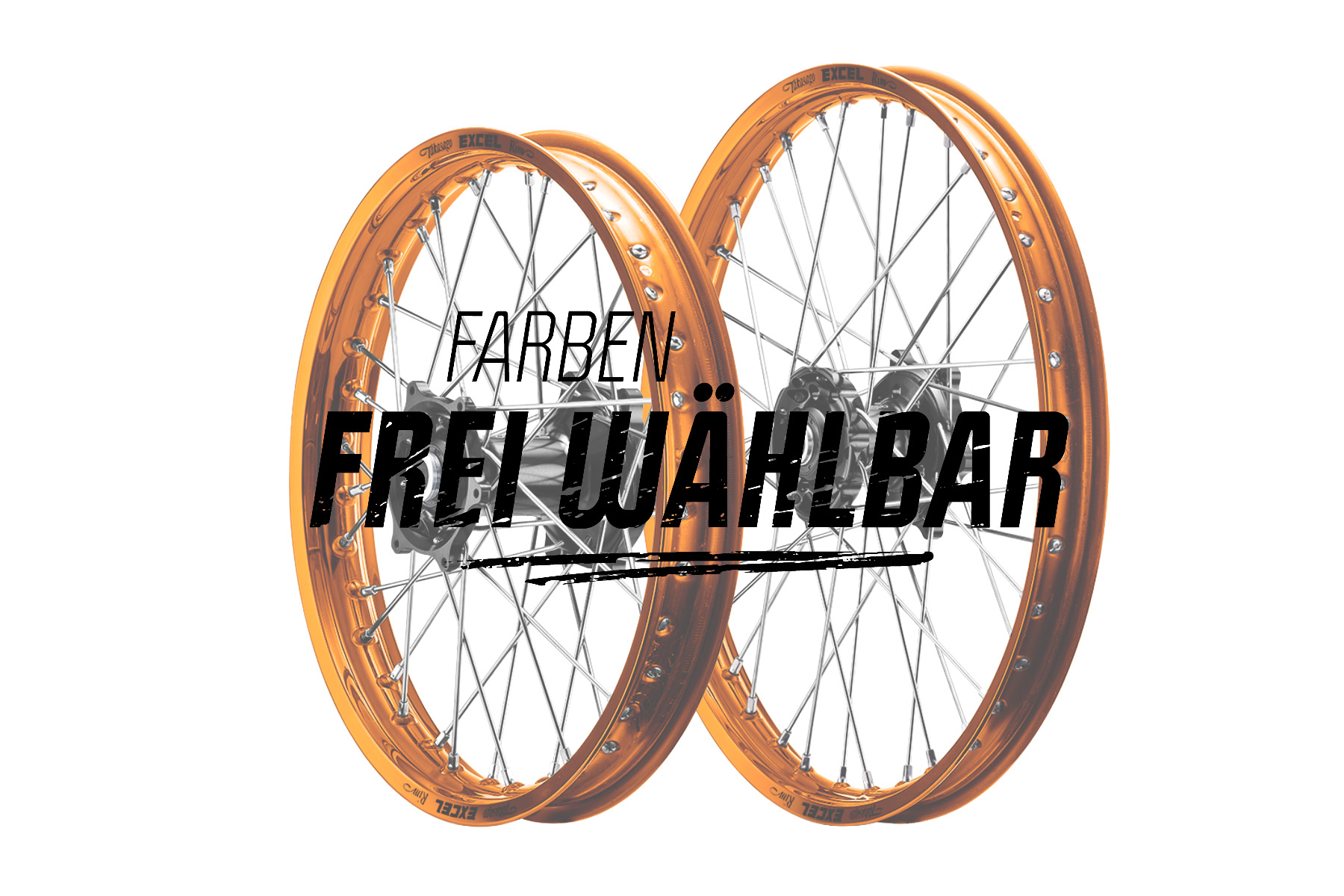 Excel Felgensatz Haan Wheels Motocross Felgen Orange Schwarz Ffw