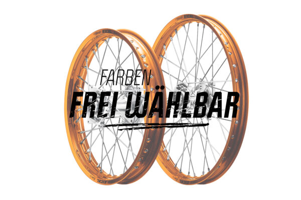 Excel Felgensatz Haan Wheels Motocross Felgen Orange Silber Ffw