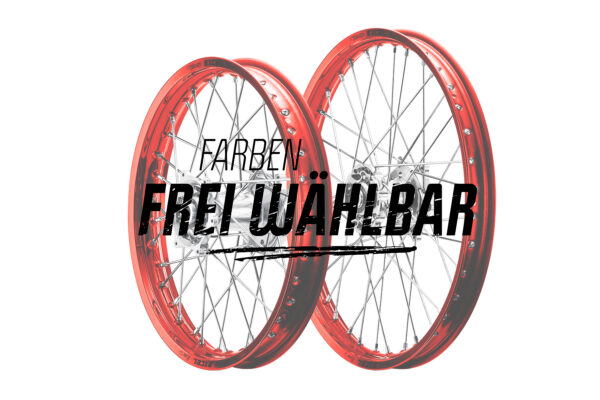 Excel Felgensatz Haan Wheels Motocross Felgen Rot Silber Ffw