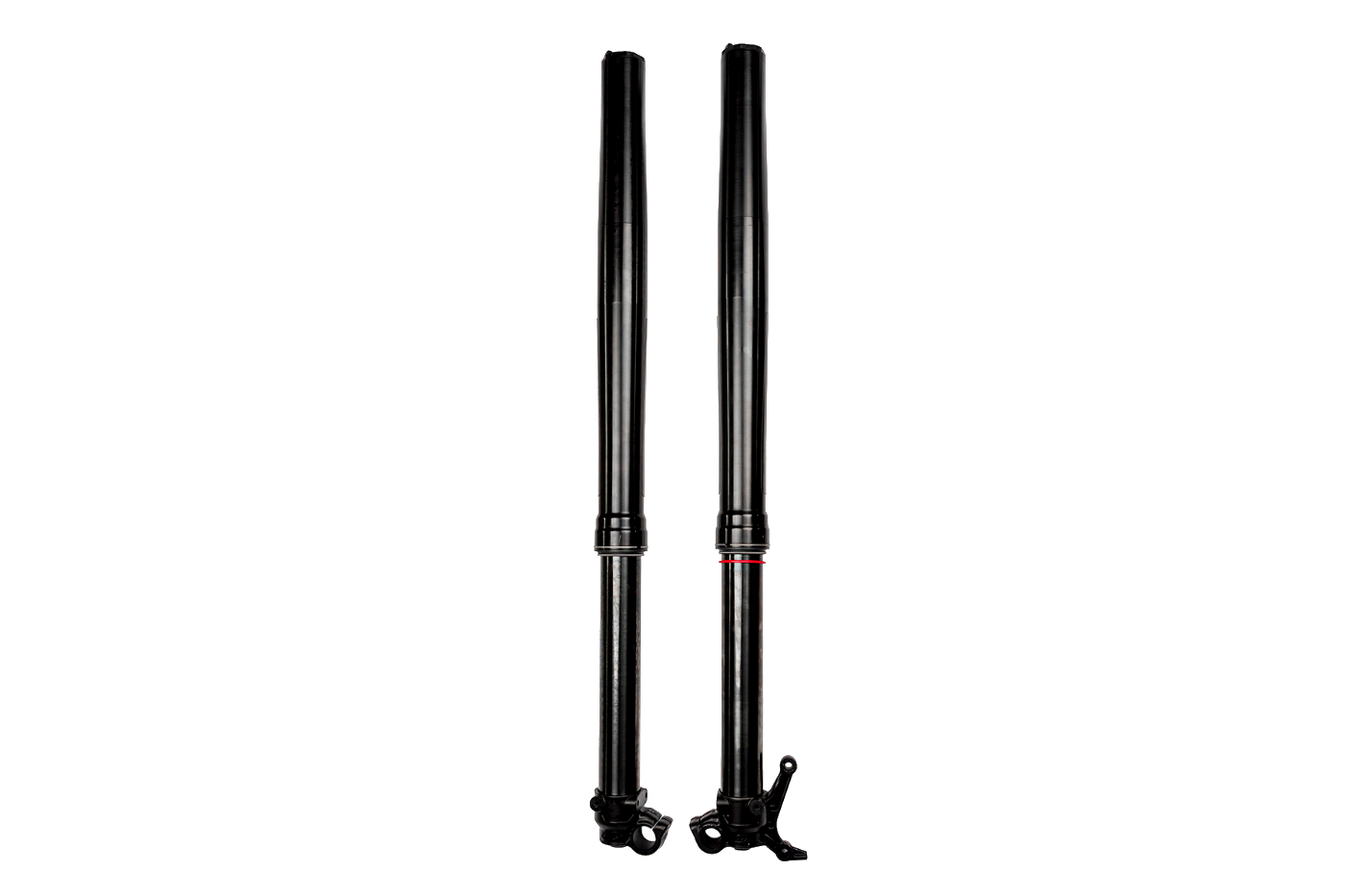 Black WP Supermoto fork after functional performance suspension conversion