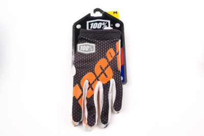 100% Gloves Black White M