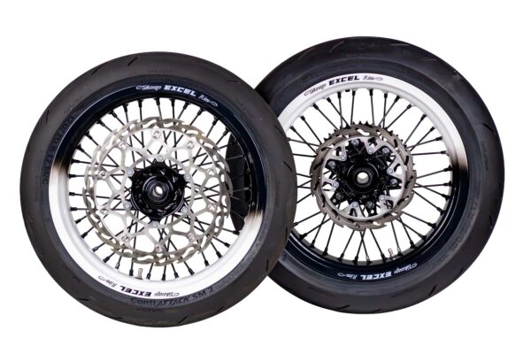 Excel Felgensatz Haan Wheels Supermoto Felgen Schwarz Wei&szlig; Passend Für Ktm, Husqvarna, Gas Gas Und Stark Varg