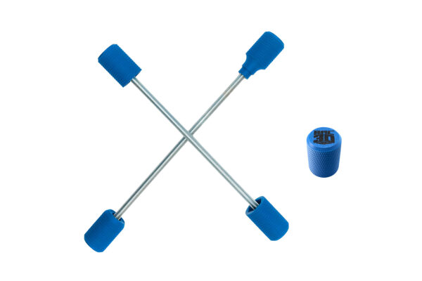 Supermoto Axle Sliders &ndash; Crash Pegs pour axes couleur bleu