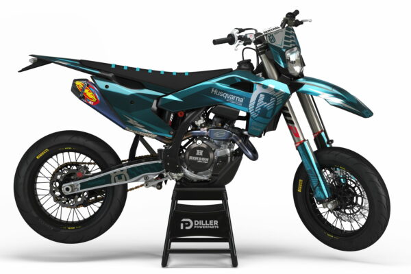 Supermoto Dekor Style Cyan Passend Für Husqvarna