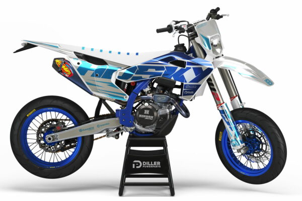 Supermoto Dekor Unleash Blue Passend Für Husqvarna